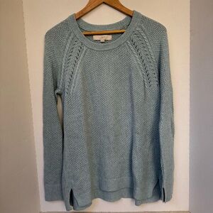 LOFT Women's Light Blue Crew Neck Sweater Size M